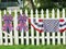 Large Patriotic Wreath Bow – Red, White & Blue Stripes Burlap Bow for Front Door, Memorial Day & 4th of July Tree Topper, Indoor/Outdoor American Flag Holiday Decoration